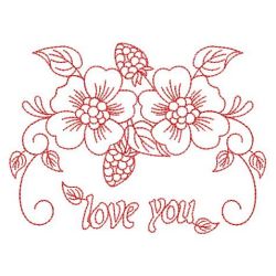 Redwork Flower and Bird 10(Sm) machine embroidery designs