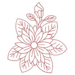 Redwork Flower and Cardinal 01(Md) machine embroidery designs