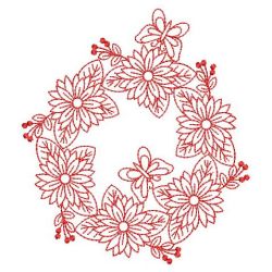 Redwork Flower and Cardinal 02(Md) machine embroidery designs