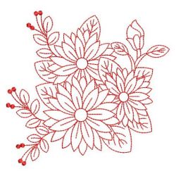 Redwork Flower and Cardinal 03(Lg)