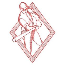 Redwork Baseball 05(Lg) machine embroidery designs