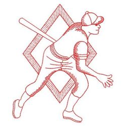 Redwork Baseball 07(Sm) machine embroidery designs