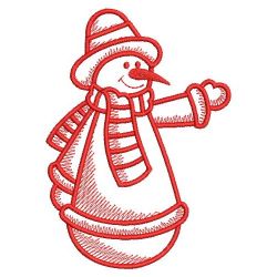 Redwork Winter Snowmen 01(Md) machine embroidery designs