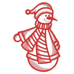Redwork Winter Snowmen 02(Lg) machine embroidery designs