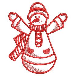 Redwork Winter Snowmen 05(Lg)