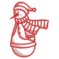 Redwork Winter Snowmen 06(Lg) machine embroidery designs