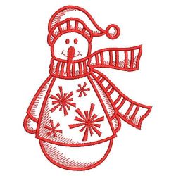 Redwork Winter Snowmen 08(Lg) machine embroidery designs