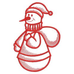 Redwork Winter Snowmen 09(Lg) machine embroidery designs