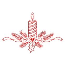 Redwork Christmas Candles 01(Sm) machine embroidery designs