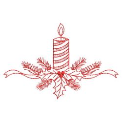 Redwork Christmas Candles(Lg) machine embroidery designs