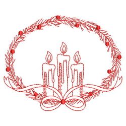 Redwork Christmas Candles 02(Lg) machine embroidery designs