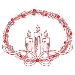 Redwork Christmas Candles 02(Lg)