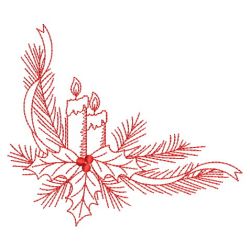 Redwork Christmas Candles 03(Lg) machine embroidery designs