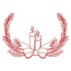 Redwork Christmas Candles 04(Md) machine embroidery designs
