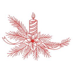 Redwork Christmas Candles 05(Md)