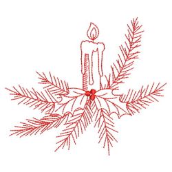 Redwork Christmas Candles 06(Lg)