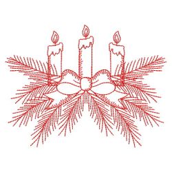 Redwork Christmas Candles 07(Sm) machine embroidery designs