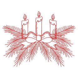 Redwork Christmas Candles 07(Lg)