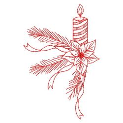 Redwork Christmas Candles 08(Sm) machine embroidery designs