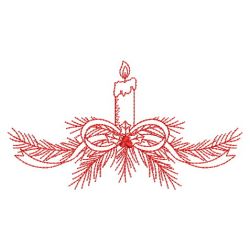 Redwork Christmas Candles 09(Sm) machine embroidery designs
