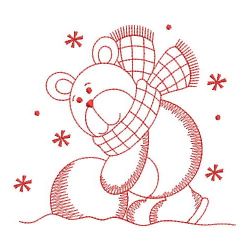 Redwork Christmas Bear 01(Sm) machine embroidery designs