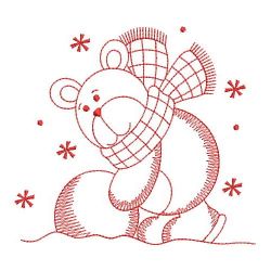 Redwork Christmas Bear 01(Lg) machine embroidery designs