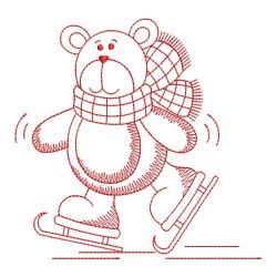 Redwork Christmas Bear 02(Md) machine embroidery designs