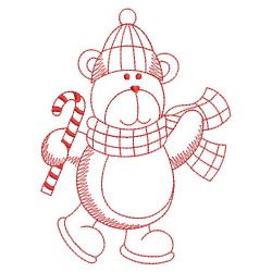 Redwork Christmas Bear 03(Md) machine embroidery designs
