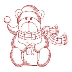 Redwork Christmas Bear 04(Md)