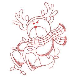 Redwork Christmas Bear 05(Md) machine embroidery designs