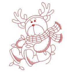 Redwork Christmas Bear 05(Sm)