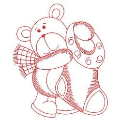 Redwork Christmas Bear 06(Lg)