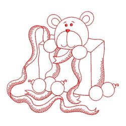 Redwork Christmas Bear 08(Md) machine embroidery designs