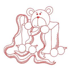 Redwork Christmas Bear 08(Sm) machine embroidery designs