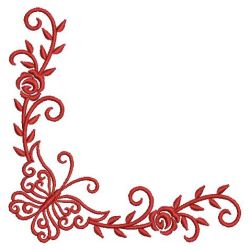 Redwork Butterfly and Rose 02(Md) machine embroidery designs