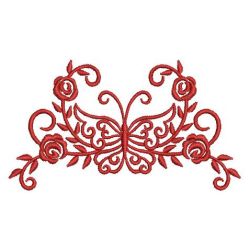 Redwork Butterfly and Rose 03(Lg) machine embroidery designs