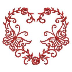 Redwork Butterfly and Rose 04(Sm) machine embroidery designs