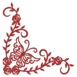 Redwork Butterfly and Rose 05(Sm)