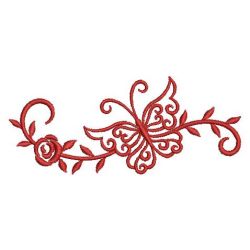Redwork Butterfly and Rose 06(Lg) machine embroidery designs