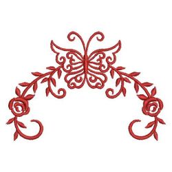 Redwork Butterfly and Rose 07(Md) machine embroidery designs