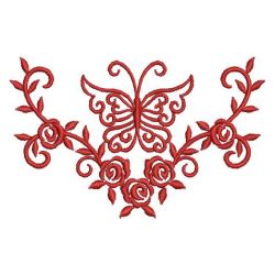 Redwork Butterfly and Rose 08(Sm) machine embroidery designs