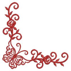 Redwork Butterfly and Rose 09(Lg) machine embroidery designs