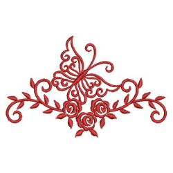 Redwork Butterfly and Rose 10(Sm) machine embroidery designs