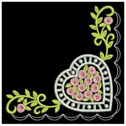 Flower Heart Corners 01 machine embroidery designs