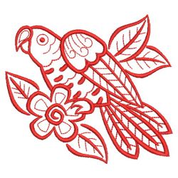Redwork Tropical Birds(Sm) machine embroidery designs