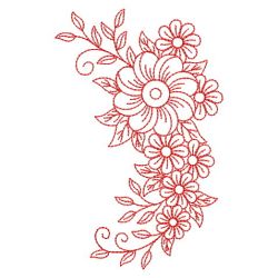 Redwork Heirloom Flowers(Md) machine embroidery designs