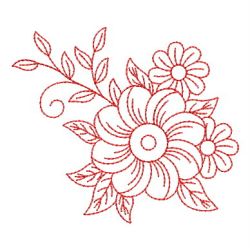 Redwork Heirloom Flowers 03(Sm) machine embroidery designs