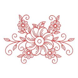 Redwork Heirloom Flowers 07(Sm) machine embroidery designs