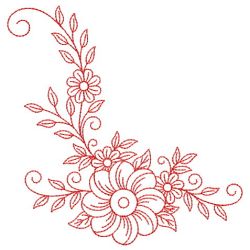 Redwork Heirloom Flowers 08(Md) machine embroidery designs