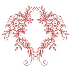 Redwork Heirloom Flowers 09(Sm)